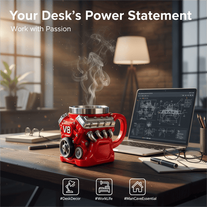 ⚡✨Ultimate V8 Engine Stainless Steel 3D Mug & A Gearhead's Dream