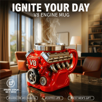 ⚡✨Ultimate V8 Engine Stainless Steel 3D Mug & A Gearhead's Dream