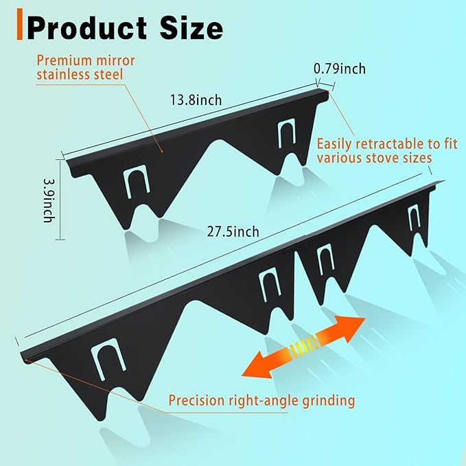 🔥HOT SALE 49% OFF - 🎁Retractable Stainless Steel Stove Gap Covers