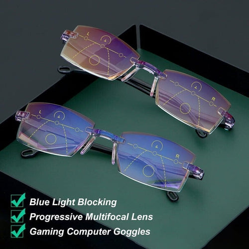Hoaptitoele Sapphire high hardness anti blue light intelligent dual focus reading glasses