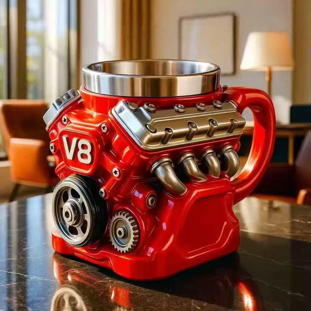 ⚡✨Ultimate V8 Engine Stainless Steel 3D Mug & A Gearhead's Dream