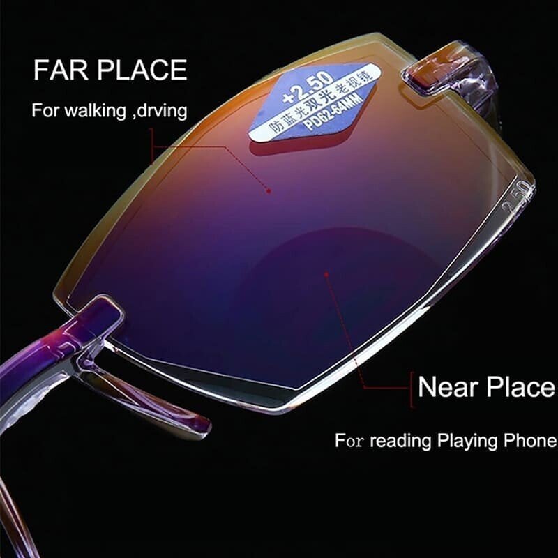 Hoaptitoele Sapphire high hardness anti blue light intelligent dual focus reading glasses