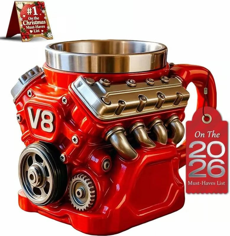 ⚡✨Ultimate V8 Engine Stainless Steel 3D Mug & A Gearhead's Dream