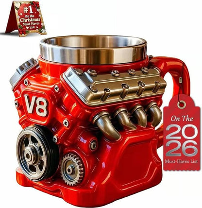 ⚡✨Ultimate V8 Engine Stainless Steel 3D Mug & A Gearhead's Dream